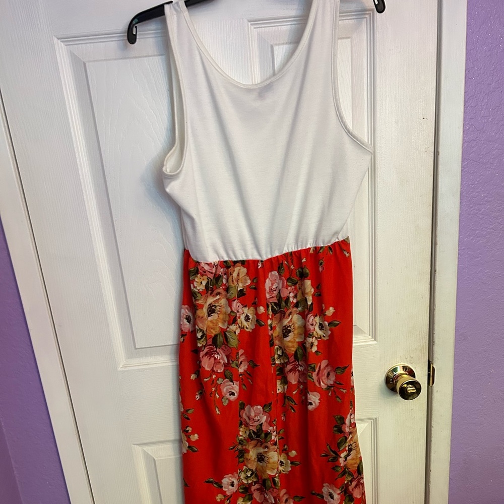 Floor length floral dress